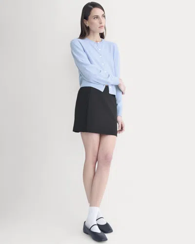 Everlane Ponte Mini Skirt In Black In Blue