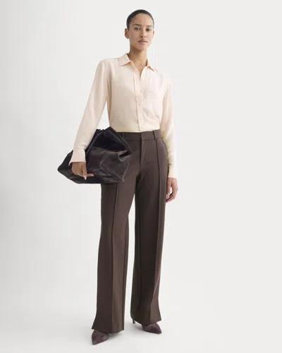 Everlane Ponte Wide-leg Trouser In Dark Chocolate In Brown