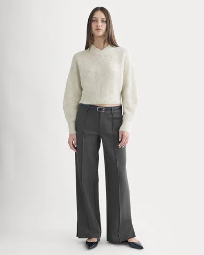 Everlane Ponte Wide-leg Trouser In Heathered Soot In Gray