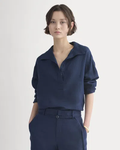 Everlane Popover Shirt In Blue