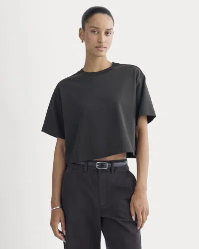 Everlane Premium Weight Cropped Tshirt In Black