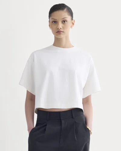 Everlane Premium Weight Cropped Tshirt In Bone In White