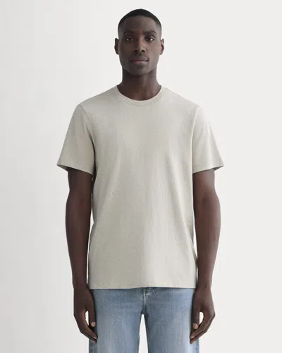 Everlane Premium-weight Crew Neck Tshirt In Heather Oatmeal In Neutral