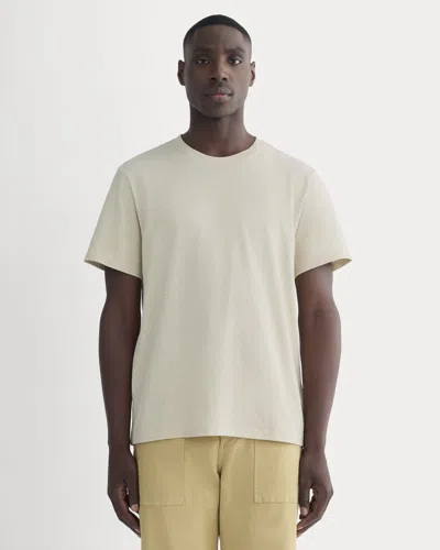 Everlane Premium-weight Crew Neck Tshirt In Heathered Cashew In White