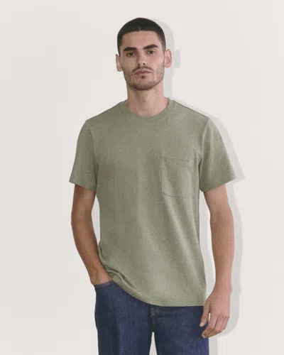 Everlane Premium-weight Pocket Tshirt In Heather Sage Green