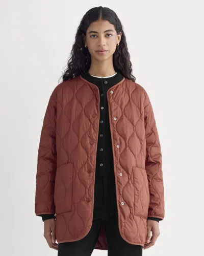 Everlane Quilted Liner In Merlot In Burgundy