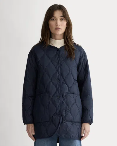Everlane Quilted Liner In Navy In Blue