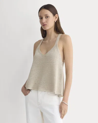 Everlane Racerback V-neck Sweater In Peyote In Neutral