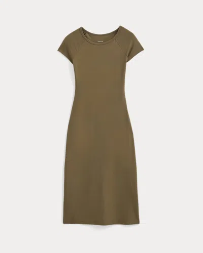 Everlane Raglan Midi Dress In Beech In Green