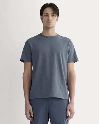 Everlane Rec Crew Neck Tshirt In Heathered Navy In Blue