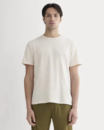 Everlane Rec Crew Neck Tshirt In Heathered Oat In White