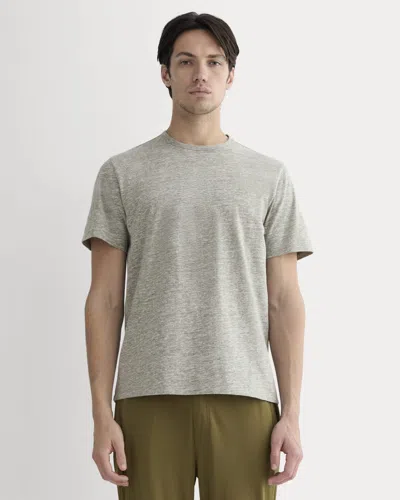 Everlane Rec Crew Neck Tshirt In Heathered Olive In Gray