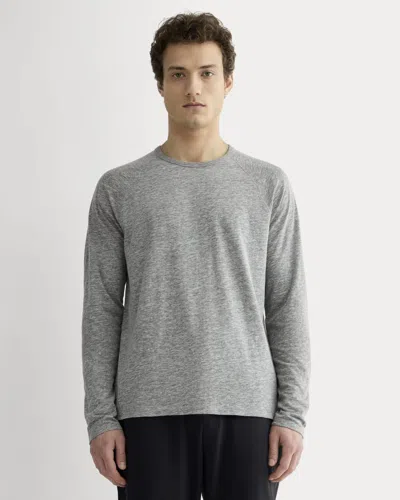 Everlane Rec Long-sleeve Crew Neck Tshirt In Heathered Grey In Gray