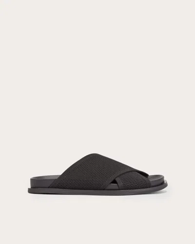 Everlane Reknit Form Crossover Sandal In Black