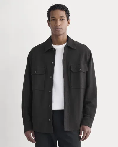 Everlane Relaxed Knit Utility Shirt In Black