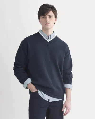 Everlane Relaxed V-neck Sweater In Black