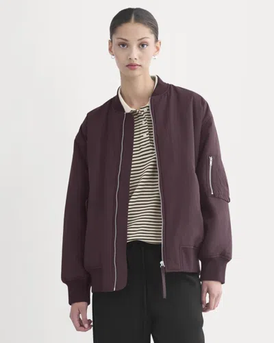 Everlane Renew Oversized Puffer Bomber In Deep Plum In Purple