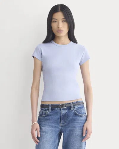 Everlane Retrosoft Cotton Crew Neck Tshirt In Aleutian In Blue