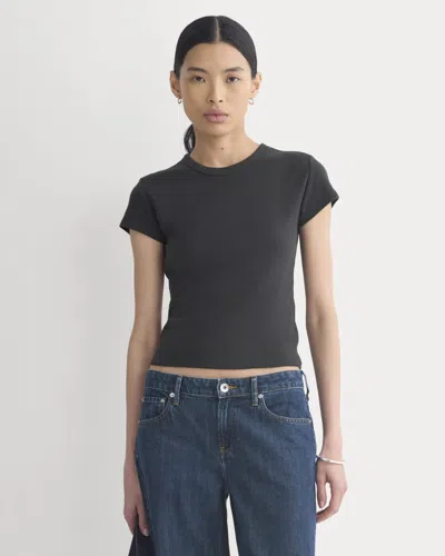 Everlane Retrosoft Cotton Crew Neck Tshirt In Black
