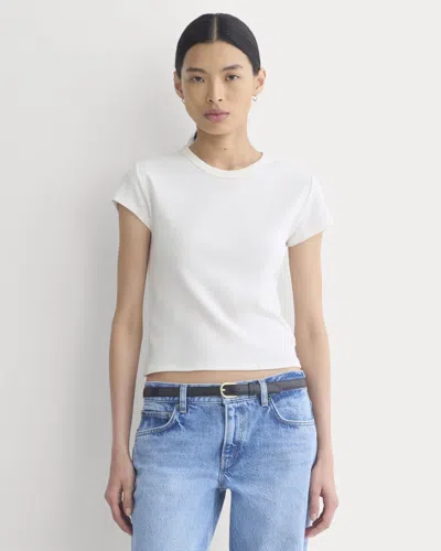 Everlane Retrosoft Cotton Crew Neck Tshirt In Bone In White