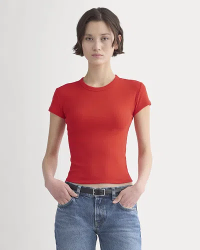 Everlane Retrosoft Cotton Crew Neck Tshirt In Fiery Red