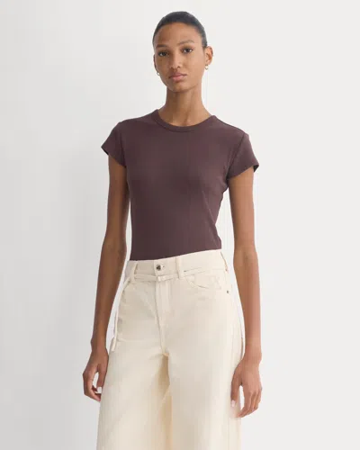 Everlane Retrosoft Cotton Crew Tshirt Neck Tshirt In Coffee Bean In Brown