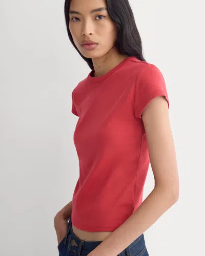 Everlane Retrosoft Cotton Crew Tshirt Neck Tshirt In Vintage Red