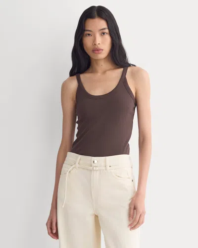 Everlane Retrosoft U-neck Tank Top In Coffee Bean In Brown