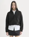 Everlane Reversible Teddy Half-zip Pullover In Black In Black
