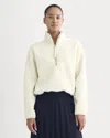 Everlane Reversible Teddy Half-zip Pullover In Bone/birch In White