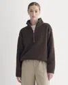 Everlane Reversible Teddy Half-zip Pullover In Coffee Bean In Brown