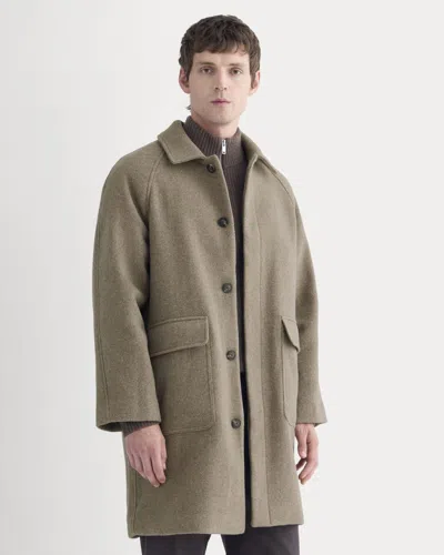 Everlane Rewool Car Coat In Heather Taupe In Multi