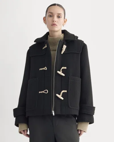 Everlane Rewool Duffle Coat In Black