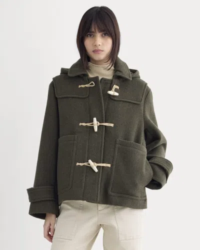 Everlane Rewool Duffle Coat In Heather Beech In Green