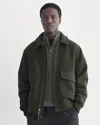 Everlane Rewool Flight Jacket In Heather Beech In Multi