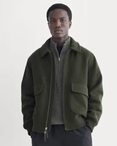 Everlane Rewool Flight Jacket In Heather Beech In Multi