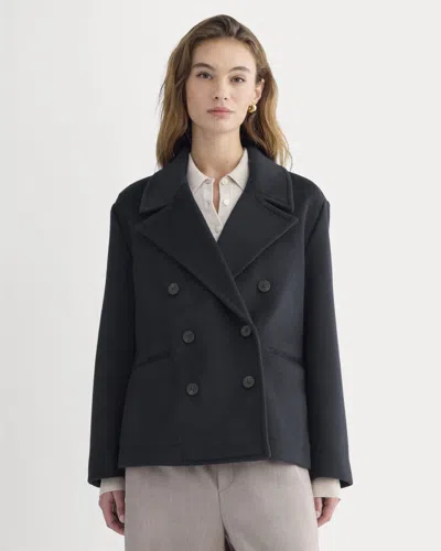 Everlane Rewool Short Peacoat In Deep Navy In Blue
