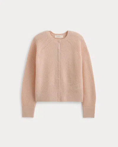 Everlane Ribbed Cropped Cardigan In Neutral