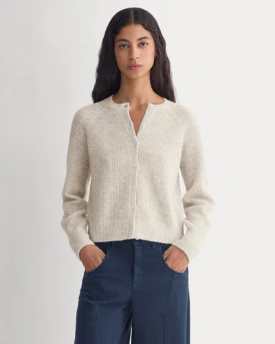 Everlane Ribbed Cropped Cardigan In Neutral