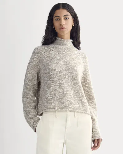 Everlane Rollneck Sweater In Bone/trench Coat Twist In Brown