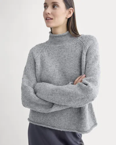 Everlane Rollneck Sweater In Heather Grey/twist In Multi