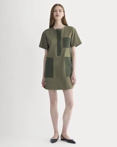 Everlane Safari Mini Dress In Kalamata/duffel Bag In Green