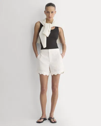 Everlane Scalloped Edge Short In White