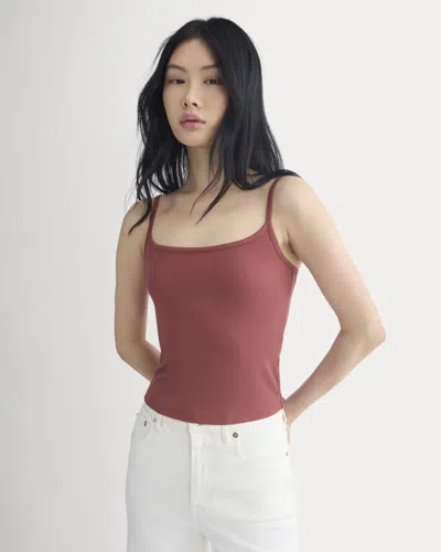 Everlane Scoopneck Cami Top In Henna Red In Brown