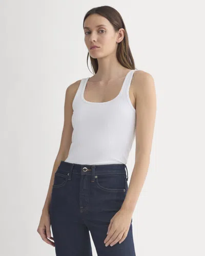 Everlane Scoop-neck Tank Top In Pointelle In White