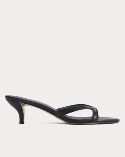 Everlane Sculpted Heel Sandal In Black Leather