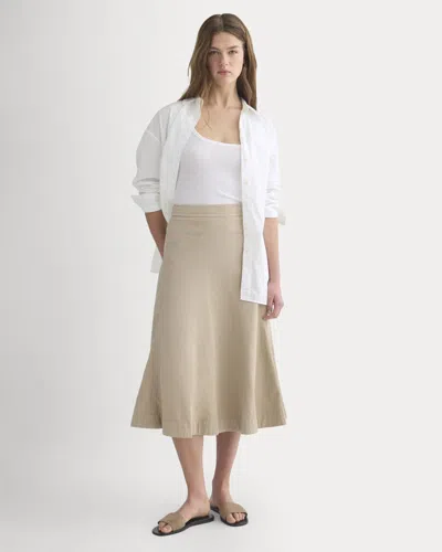 Everlane Seamed Midi Skirt In Trench Coat Khaki In Brown