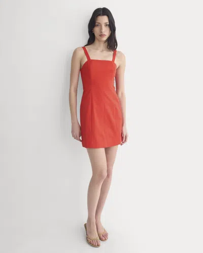 Everlane Seamed Mini Dress In Fiery Red In Animal Print