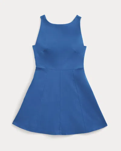 Everlane Seamed Open-back Mini Dress In Imperial Blue