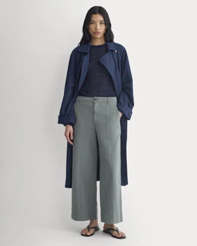 Everlane Seamed Wide-leg Pant In Agave Green